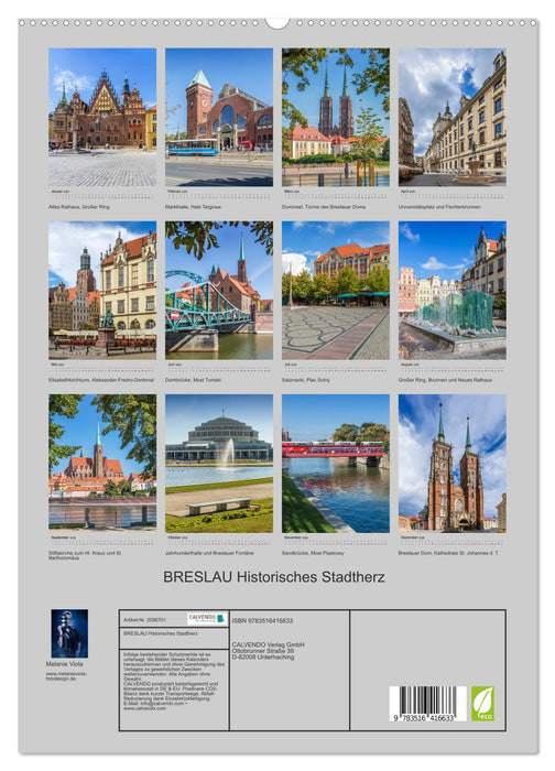 BRESLAU Historisches Stadtherz (CALVENDO Premium Wandkalender 2026)