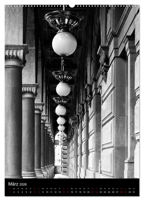 Prag - Die goldene Stadt in monochrom (CALVENDO Premium Wandkalender 2026)