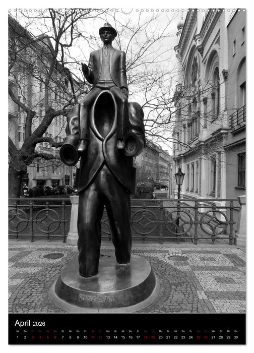 Prag - Die goldene Stadt in monochrom (CALVENDO Premium Wandkalender 2026)
