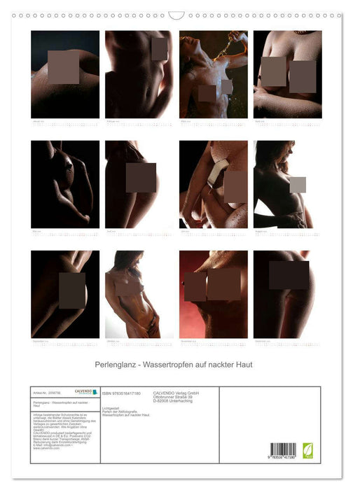 Perlenglanz - Wassertropfen auf nackter Haut (CALVENDO Wandkalender 2026)