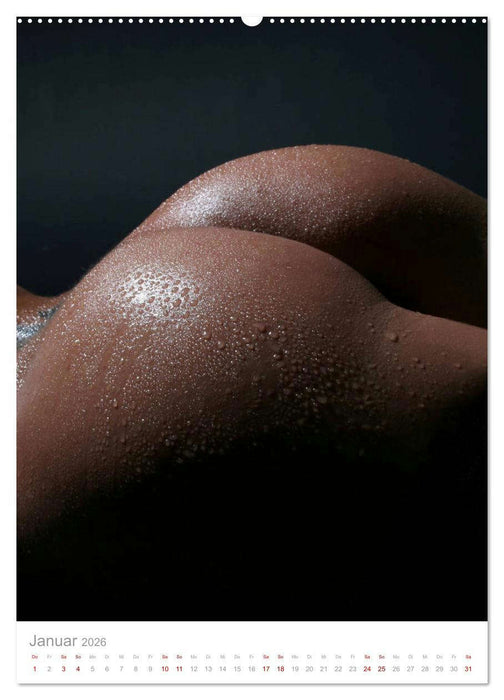 Perlenglanz - Wassertropfen auf nackter Haut (CALVENDO Wandkalender 2026)