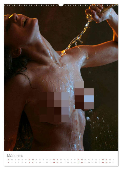 Perlenglanz - Wassertropfen auf nackter Haut (CALVENDO Wandkalender 2026)