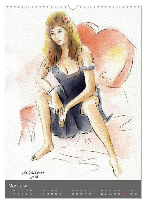 Erotische Gemälde und Zeichnungen (CALVENDO Wandkalender 2026)
