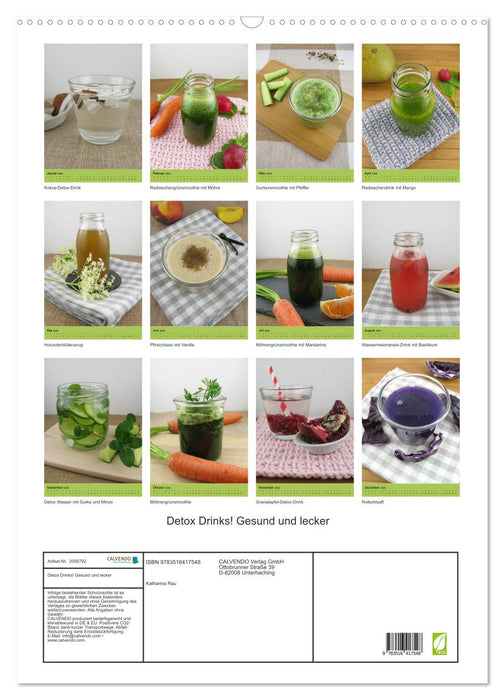 Detox Drinks! Gesund und lecker (CALVENDO Wandkalender 2026)