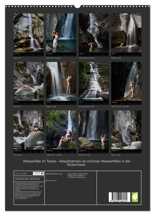 Wasserfälle im Tessin - Aktaufnahmen an schönen Wasserfällen in der Südschweiz (CALVENDO Premium Wandkalender 2026)