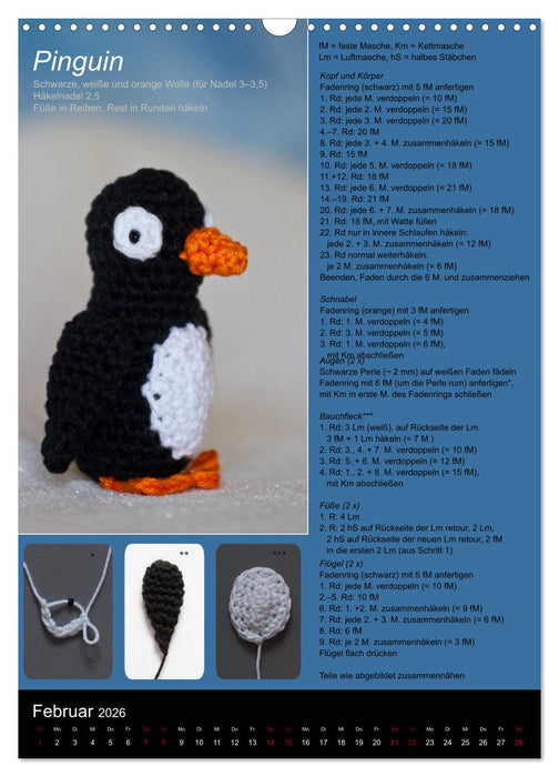 Amigurumi - Häkelideen mit Anleitung (CALVENDO Wandkalender 2026)
