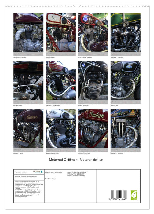 Motorrad Oldtimer - Motoransichten (CALVENDO Premium Wandkalender 2026)