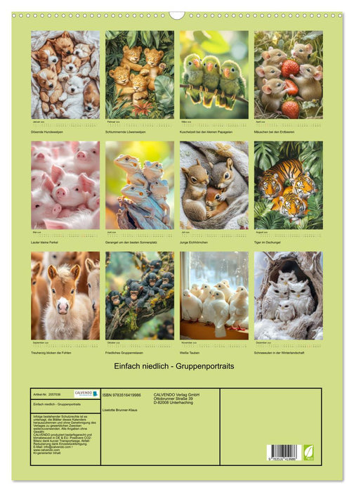 Einfach niedlich - Gruppenportraits (CALVENDO Wandkalender 2026)
