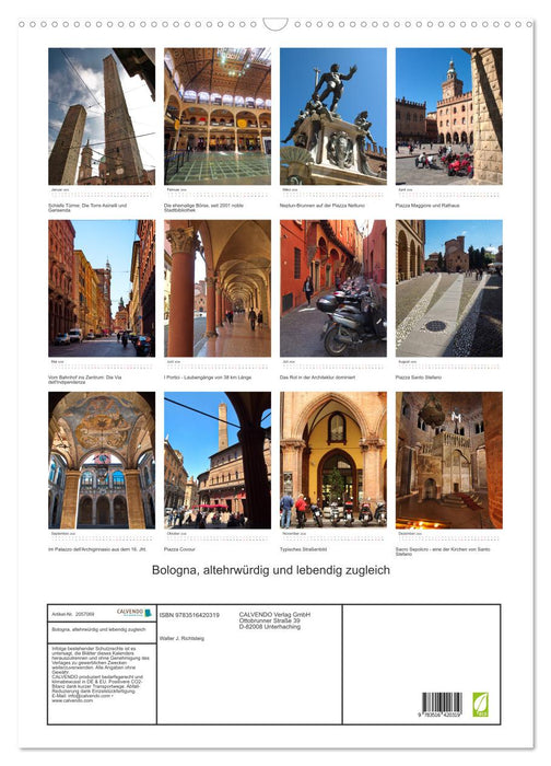 Bologna, altehrwürdig und lebendig zugleich (CALVENDO Wandkalender 2026)
