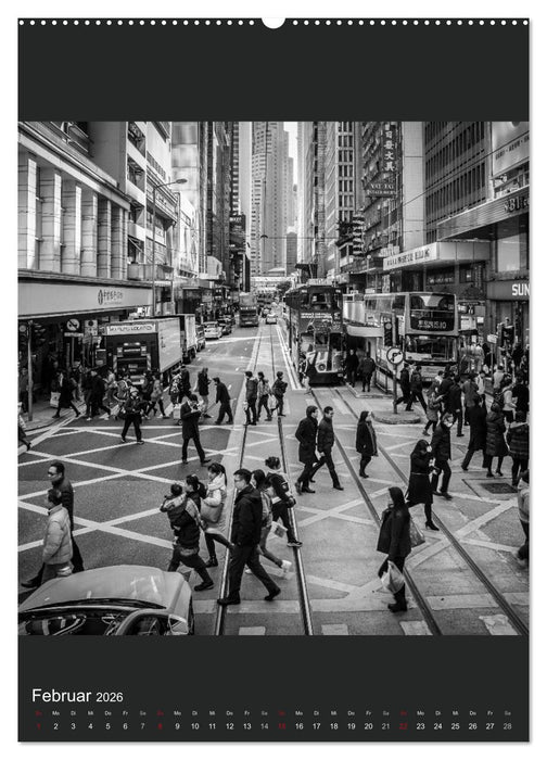 Hongkong schwarzweiß (CALVENDO Wandkalender 2026)