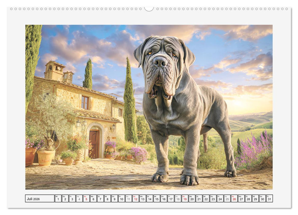 Mastino Napoletano. Die gelassenen Molosser mit antiken Vorfahren (CALVENDO Premium Wandkalender 2026)