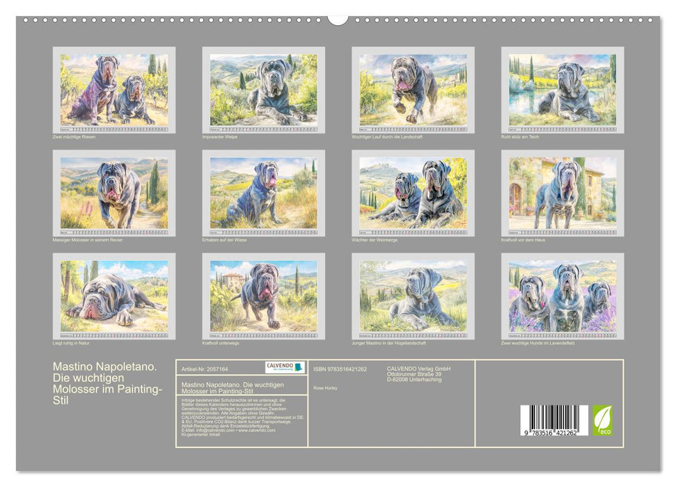 Mastino Napoletano. Die wuchtigen Molosser im Painting-Stil (CALVENDO Premium Wandkalender 2026)