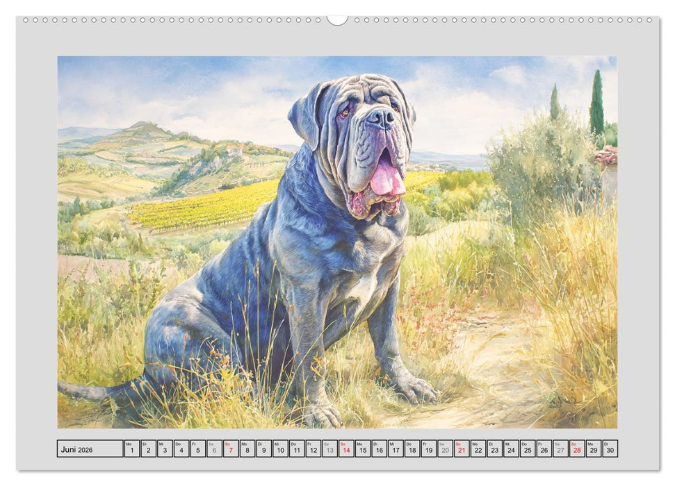 Mastino Napoletano. Die wuchtigen Molosser im Painting-Stil (CALVENDO Premium Wandkalender 2026)