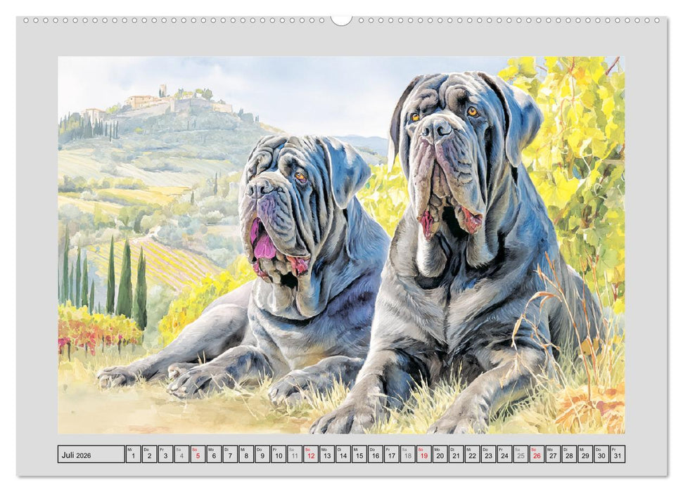 Mastino Napoletano. Die wuchtigen Molosser im Painting-Stil (CALVENDO Premium Wandkalender 2026)