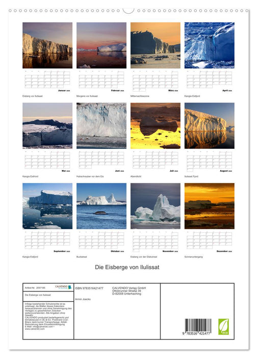 Die Eisberge von Ilulissat (CALVENDO Premium Wandkalender 2026)
