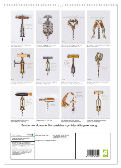 Emotionale Momente: Korkenzieher - geniales Alltagswerkzeug. (CALVENDO Premium Wandkalender 2026)