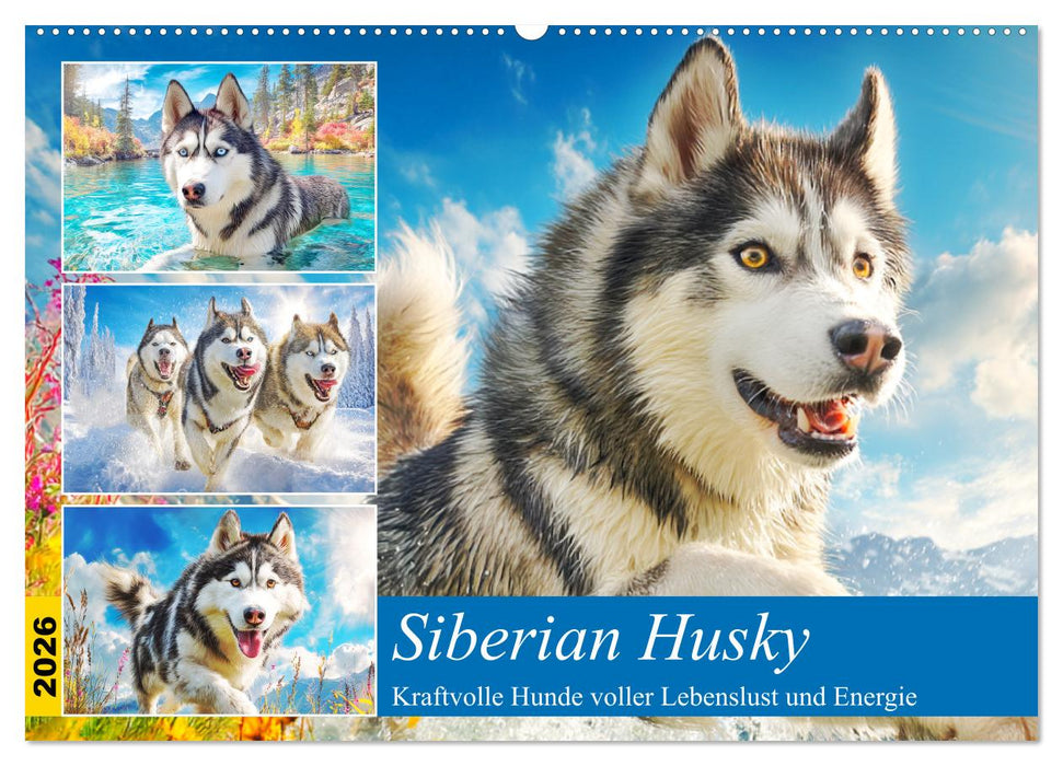 Siberian Husky. Kraftvolle Hunde voller Lebenslust und Energie (CALVENDO Wandkalender 2026)