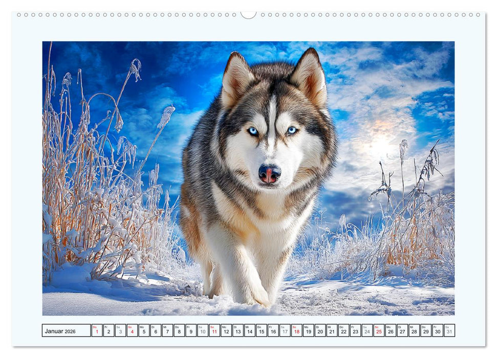 Siberian Husky. Kraftvolle Hunde voller Lebenslust und Energie (CALVENDO Wandkalender 2026)