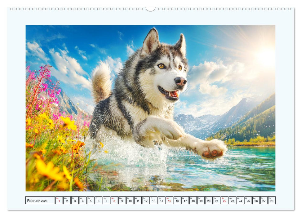 Siberian Husky. Kraftvolle Hunde voller Lebenslust und Energie (CALVENDO Wandkalender 2026)