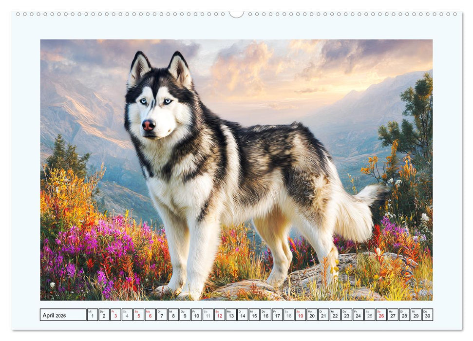 Siberian Husky. Kraftvolle Hunde voller Lebenslust und Energie (CALVENDO Wandkalender 2026)