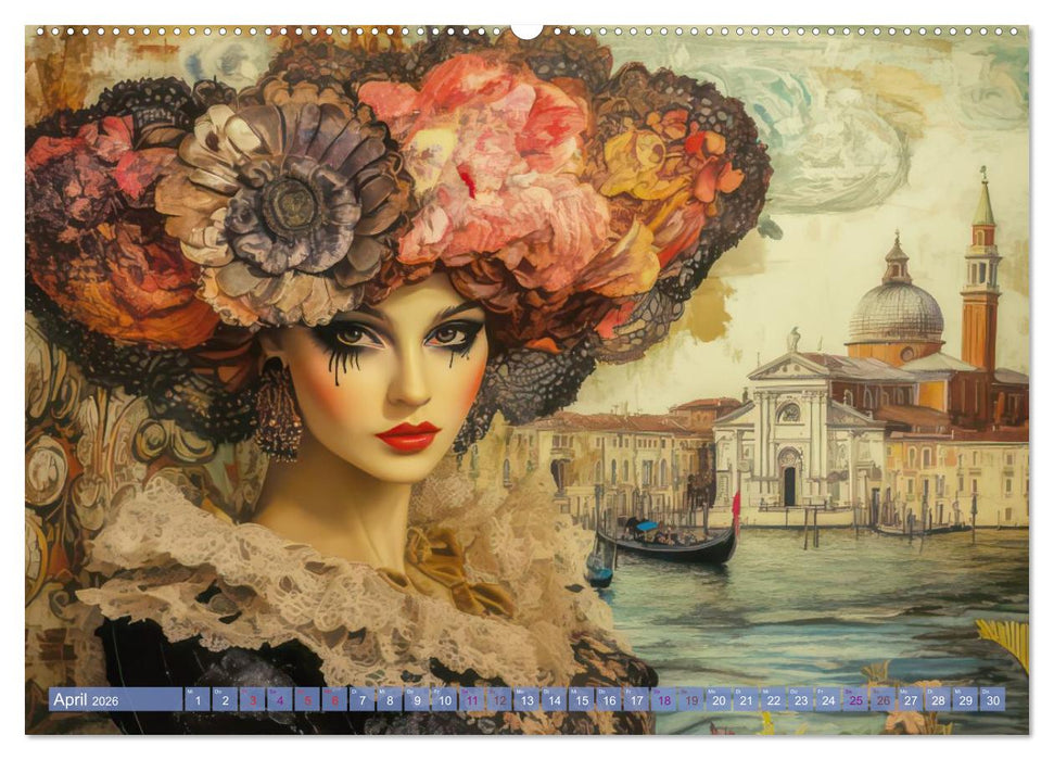 Prächtiger venezianischer Stil - Mit surrealer Note (CALVENDO Wandkalender 2026)