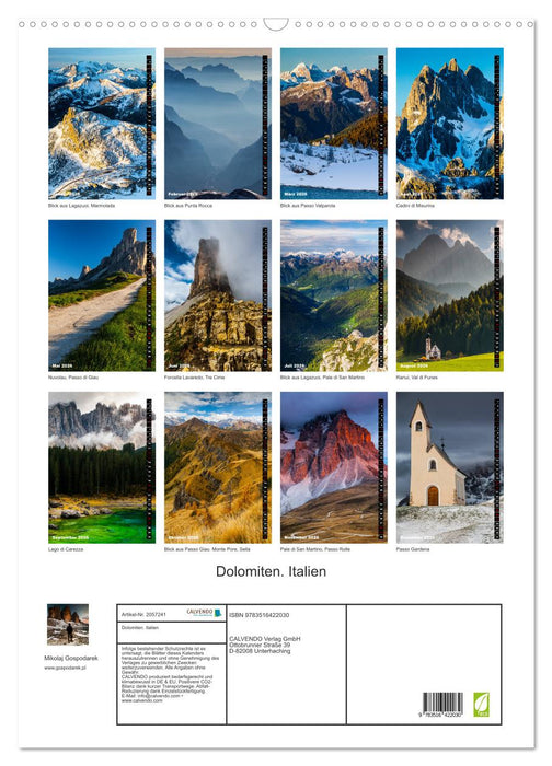 Dolomiten. Italien (CALVENDO Wandkalender 2026)