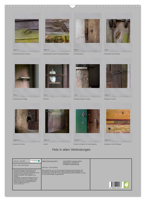 Holz in alten Verbindungen (CALVENDO Wandkalender 2026)