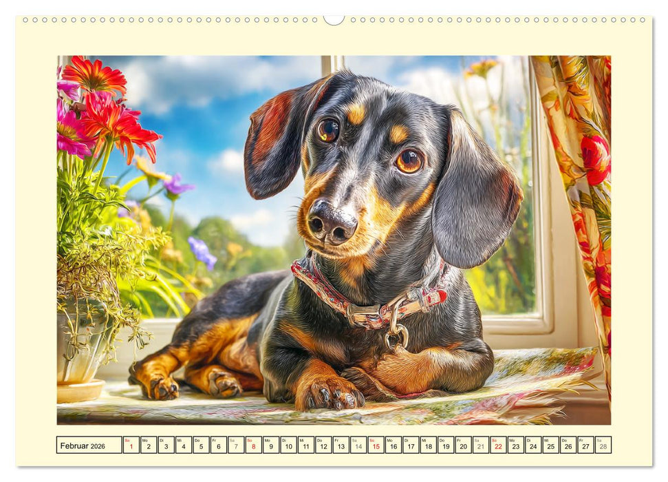 Dackelglück Deluxe. Lange Ohren, kurze Beine und viel Charme (CALVENDO Premium Wandkalender 2026)