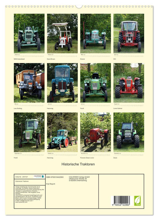 Historische Traktoren (CALVENDO Premium Wandkalender 2026)