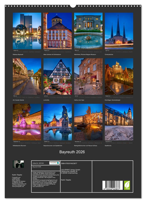 Bayreuth 2026 (CALVENDO Premium Wandkalender 2026)