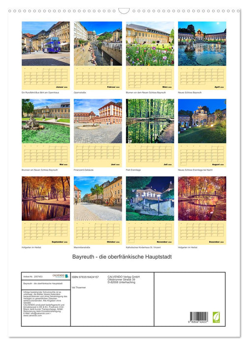 Bayreuth - die oberfränkische Hauptstadt (CALVENDO Wandkalender 2026)