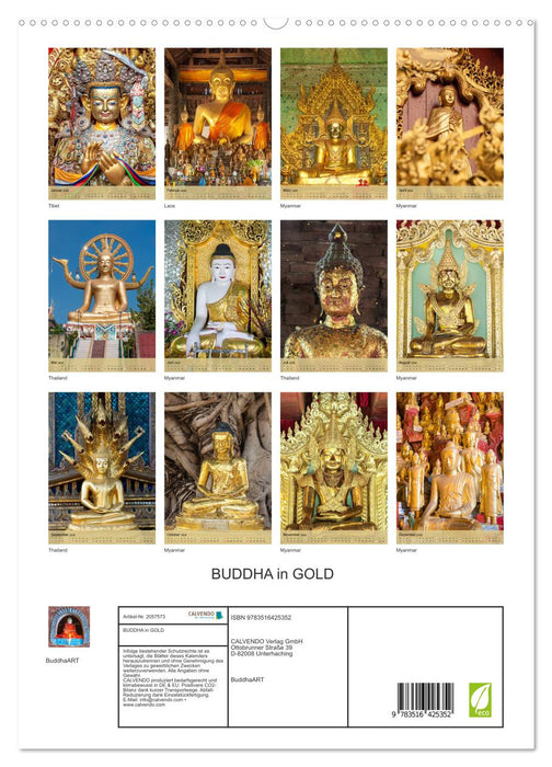 BUDDHA in GOLD (CALVENDO Premium Wandkalender 2026)
