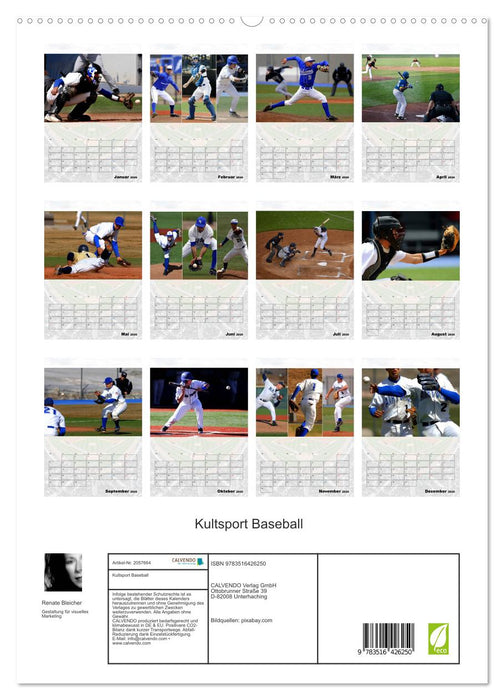 Kultsport Baseball (CALVENDO Premium Wandkalender 2026)