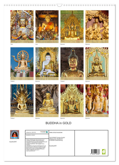 BUDDHA in GOLD (CALVENDO Wandkalender 2026)
