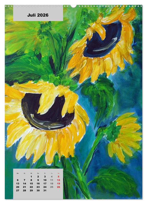 Blumen in Acryl (CALVENDO Premium Wandkalender 2026)