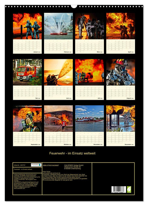 Feuerwehr - im Einsatz weltweit (CALVENDO Wandkalender 2026)