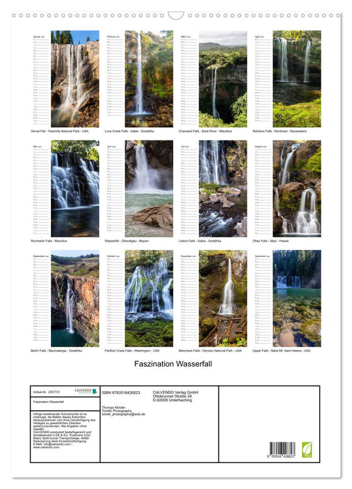 Faszination Wasserfall (CALVENDO Wandkalender 2026)