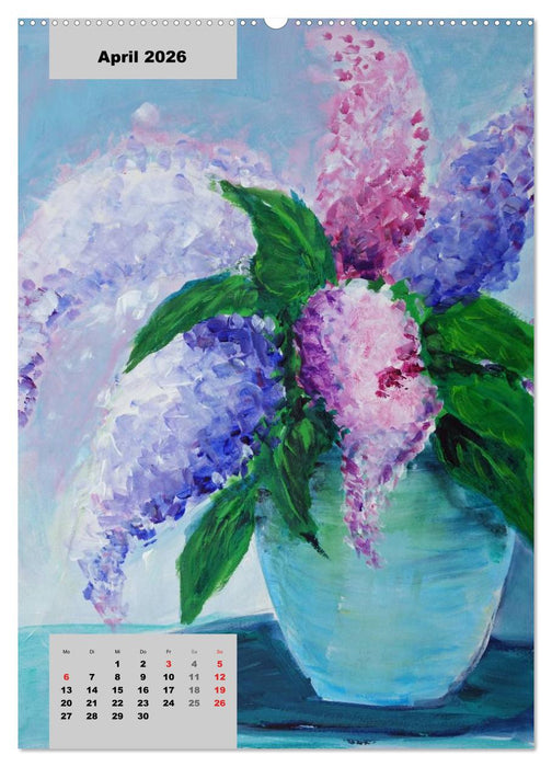 Blumen in Acryl (CALVENDO Wandkalender 2026)