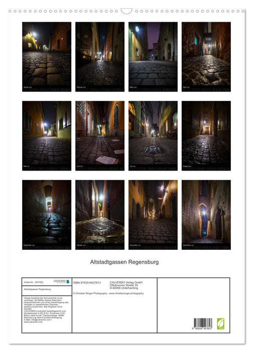 Altstadtgassen Regensburg (CALVENDO Wandkalender 2026)