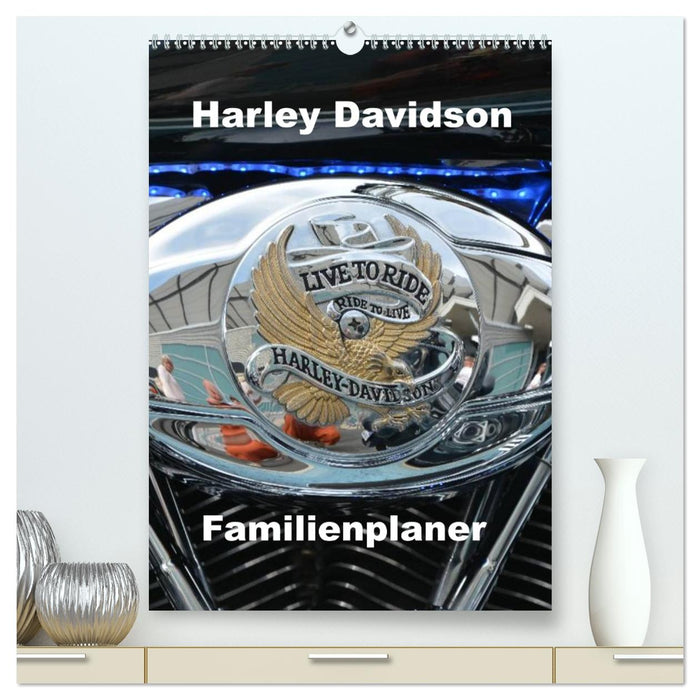 Harley Davidson Familienplaner (CALVENDO Premium Wandkalender 2026)