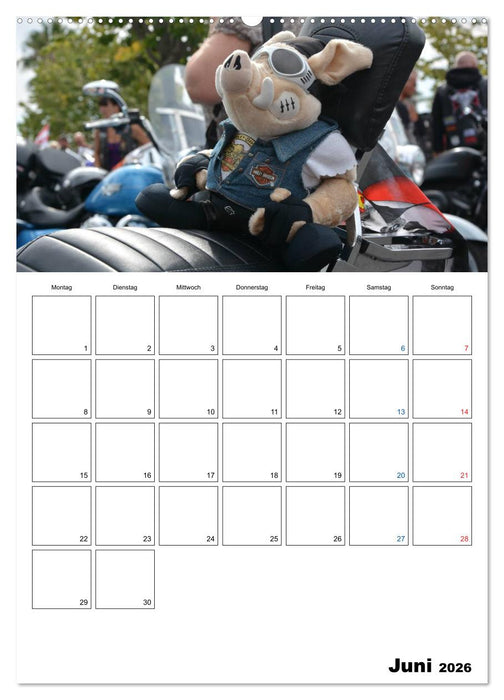 Harley Davidson Familienplaner (CALVENDO Premium Wandkalender 2026)