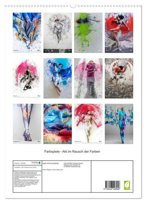 Farbspiele - Akt im Rausch der Farben (CALVENDO Premium Wandkalender 2026)