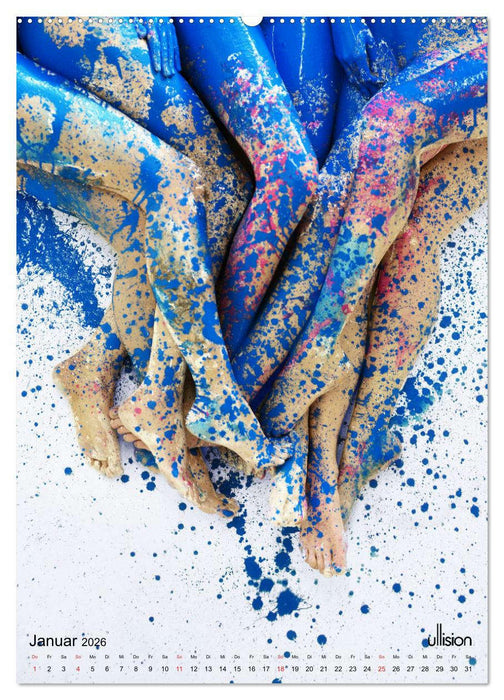Farbspiele - Akt im Rausch der Farben (CALVENDO Premium Wandkalender 2026)