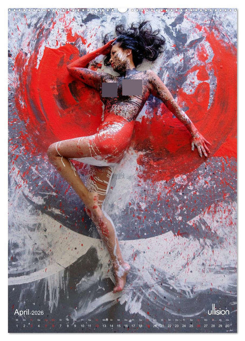 Farbspiele - Akt im Rausch der Farben (CALVENDO Premium Wandkalender 2026)