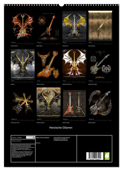 Heroische Gitarren (CALVENDO Premium Wandkalender 2026)