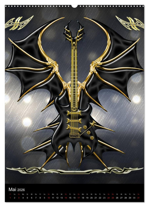 Heroische Gitarren (CALVENDO Premium Wandkalender 2026)