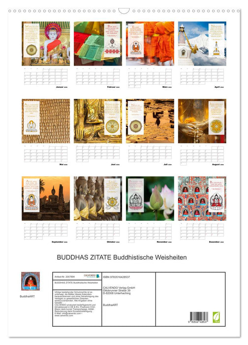 BUDDHAS ZITATE Buddhistische Weisheiten (CALVENDO Wandkalender 2026)