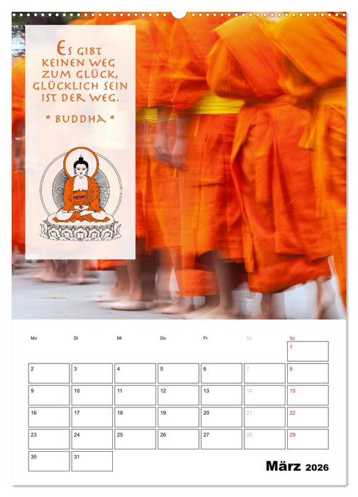 BUDDHAS ZITATE Buddhistische Weisheiten (CALVENDO Wandkalender 2026)