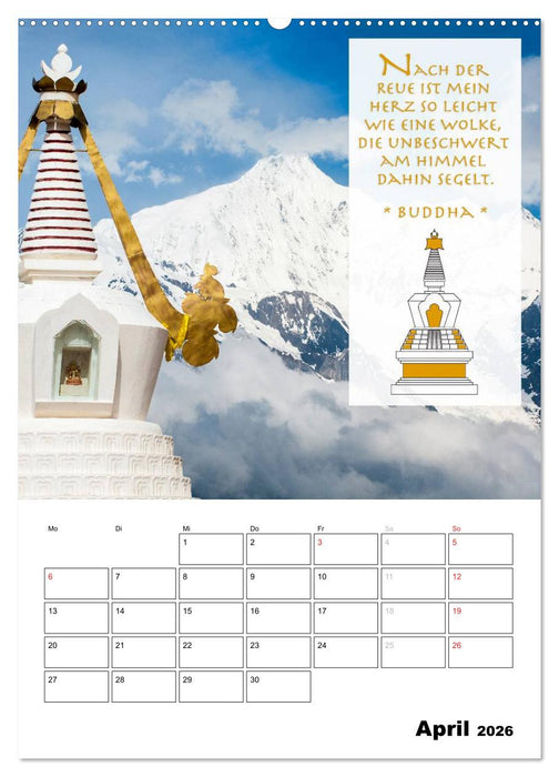 BUDDHAS ZITATE Buddhistische Weisheiten (CALVENDO Wandkalender 2026)