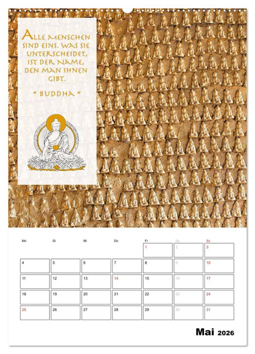 BUDDHAS ZITATE Buddhistische Weisheiten (CALVENDO Wandkalender 2026)